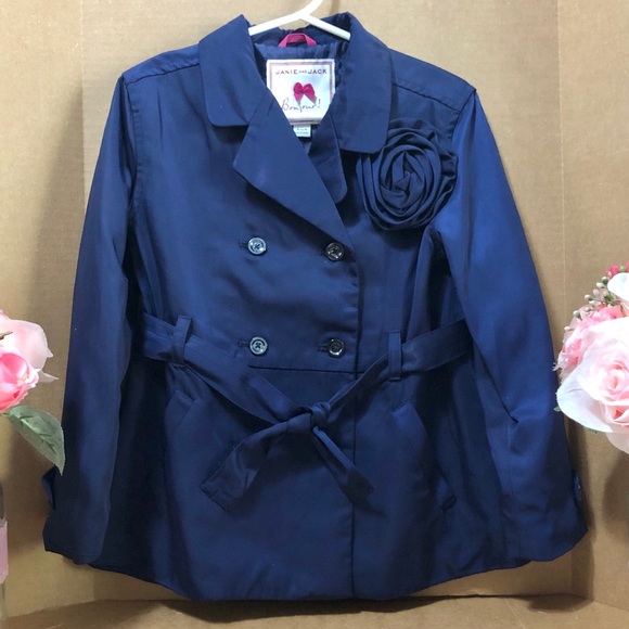 Janie and Jack Other - Janie and Jack Rosette Trench Coat 3-4 yrs Navy